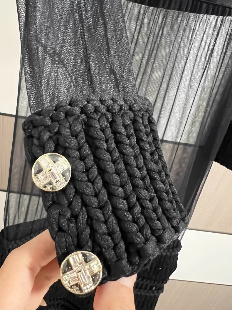 Chanel 23S black see-through dress