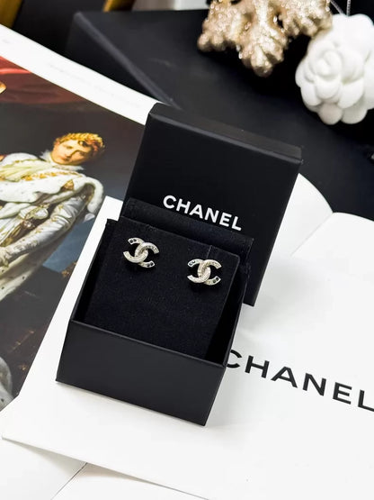 Chanel classic double C logo earrings