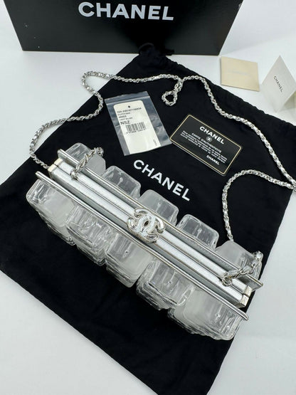 Chanel 2010 Plexiglass Ice Cube Sliver Clutch Bag