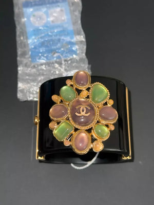 Chanel Byzantine Collection polychrome glass brooch