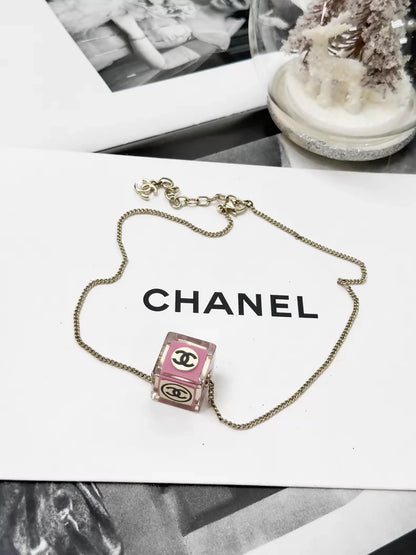 Chanel Spring/Summer 2022 pink dice necklace