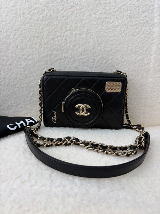 Chanel 24s Black Lambskin Camera Bag