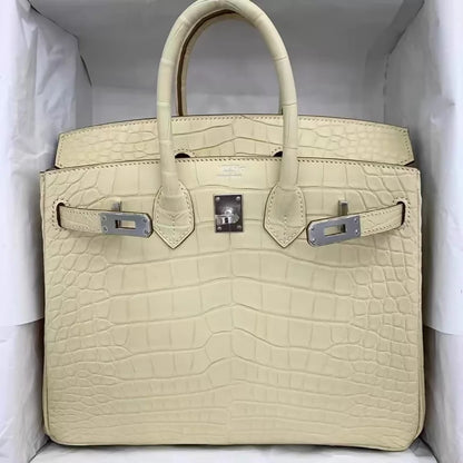 Hermes Birkin 25 Y1 Vanille Matte Alligator leather palladium hardware