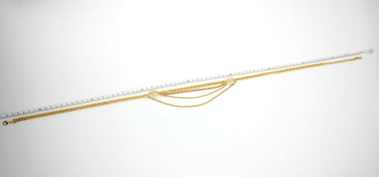 Chanel F22A Metal Rhinestones Two CC Gold-tone Chunky Waist Chain Belt L85