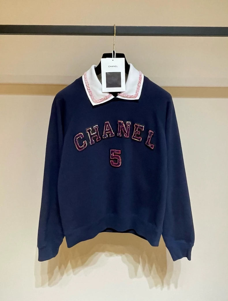 Chanel 23p dark blue pullover sweater