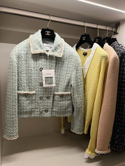 Chanel 21p green tweed jacket