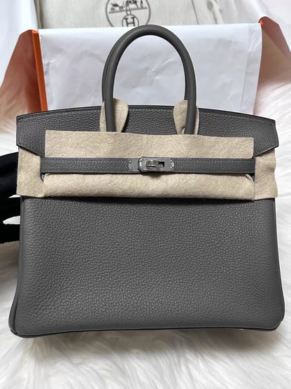 Hermes Birkin 25 0L Gris Meyer Togo Leather palladium hardware