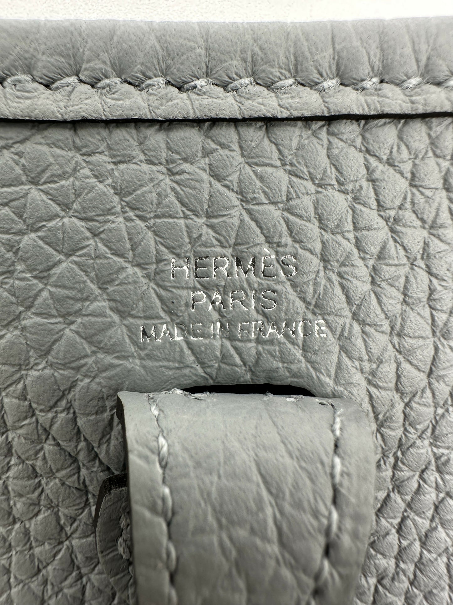 Hermes Mini Evelyne Clemence Gris Pantin PHW Stamp K 2025