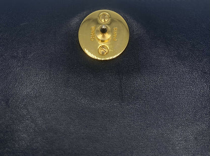 RARE Vintage 1984 Chanel Black Croc Flap Bag 24K Gold Hardware