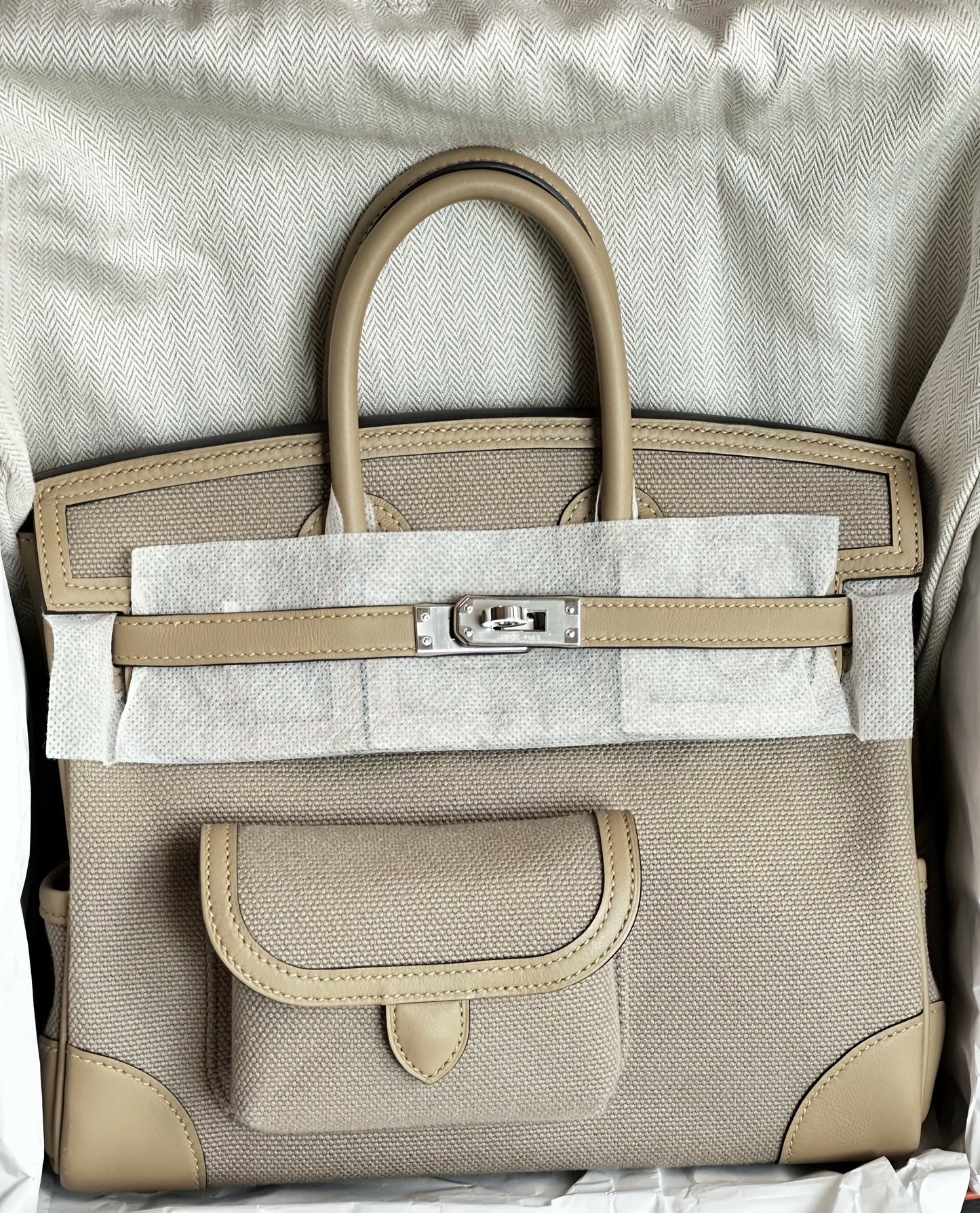 Hermès Birkin 25 Cargo Beige Marfa Canvas & Swift Leather