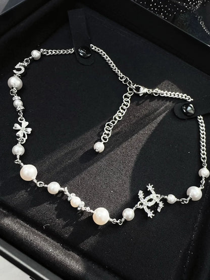 Chanel 23P No. 5 Double C Four Leaf Clover Choker Necklace