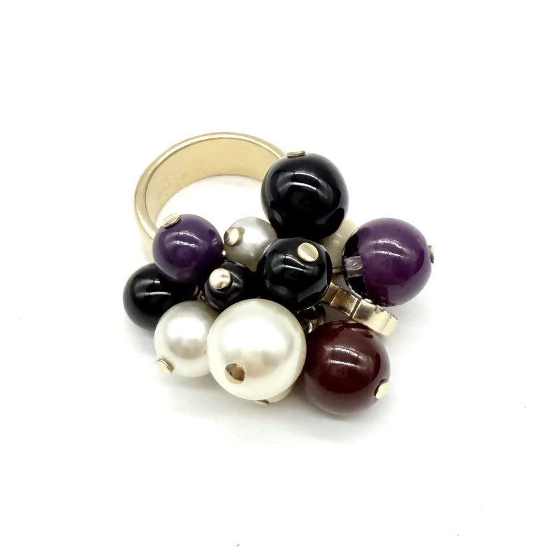 Chanel multi-bead pendant ring