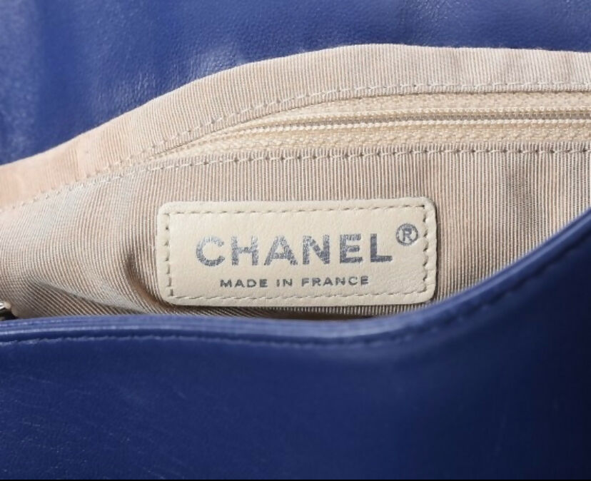 Chanel 13C Blue Lambskin Quilted Large Trianon Messenger Flap Handbag