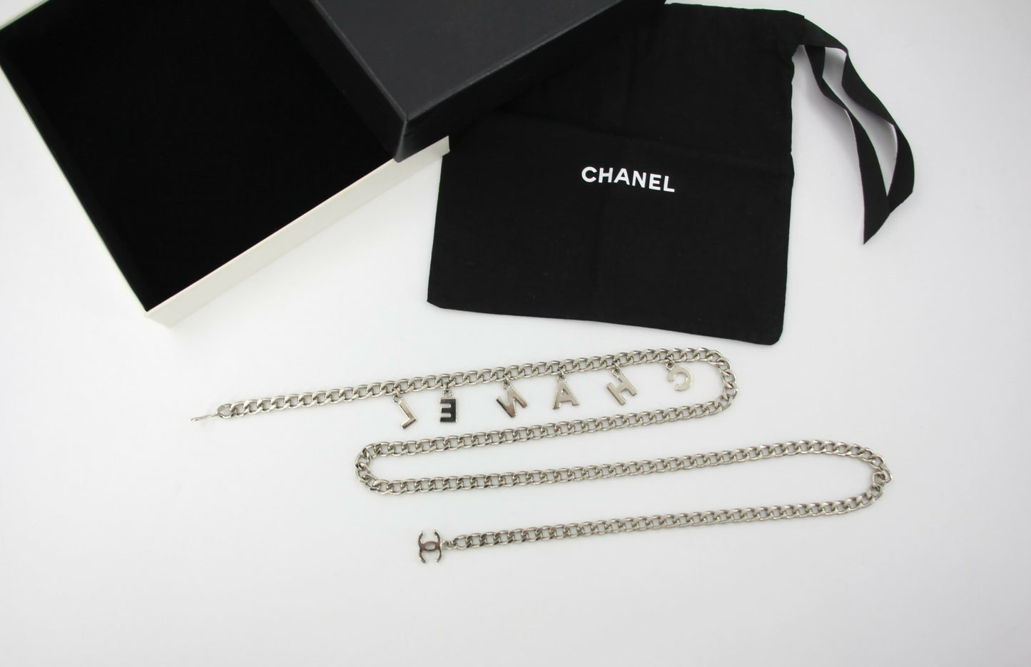 Chanel Vintage 05V Metal Silver Chain Waist Chain L98