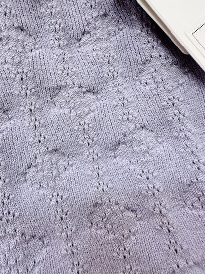 Chanel 21K light purple cashmere knit vest