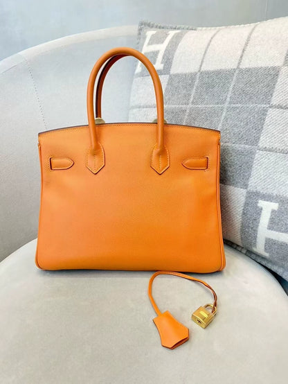 Hermes Birkin 30 orange epsom leather with gold hardware