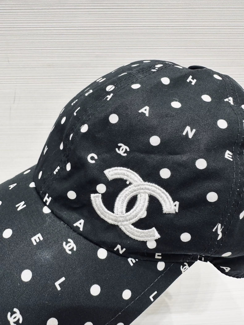 Chanel polka dot cap