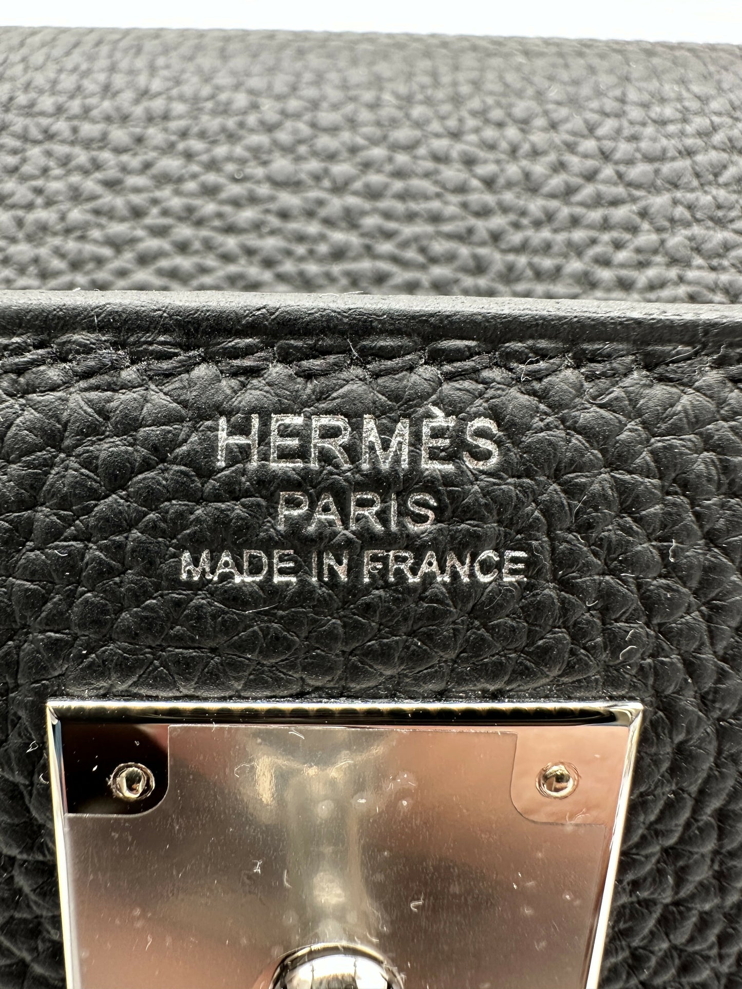 Hermes Kelly 28 black togo phw stamp K