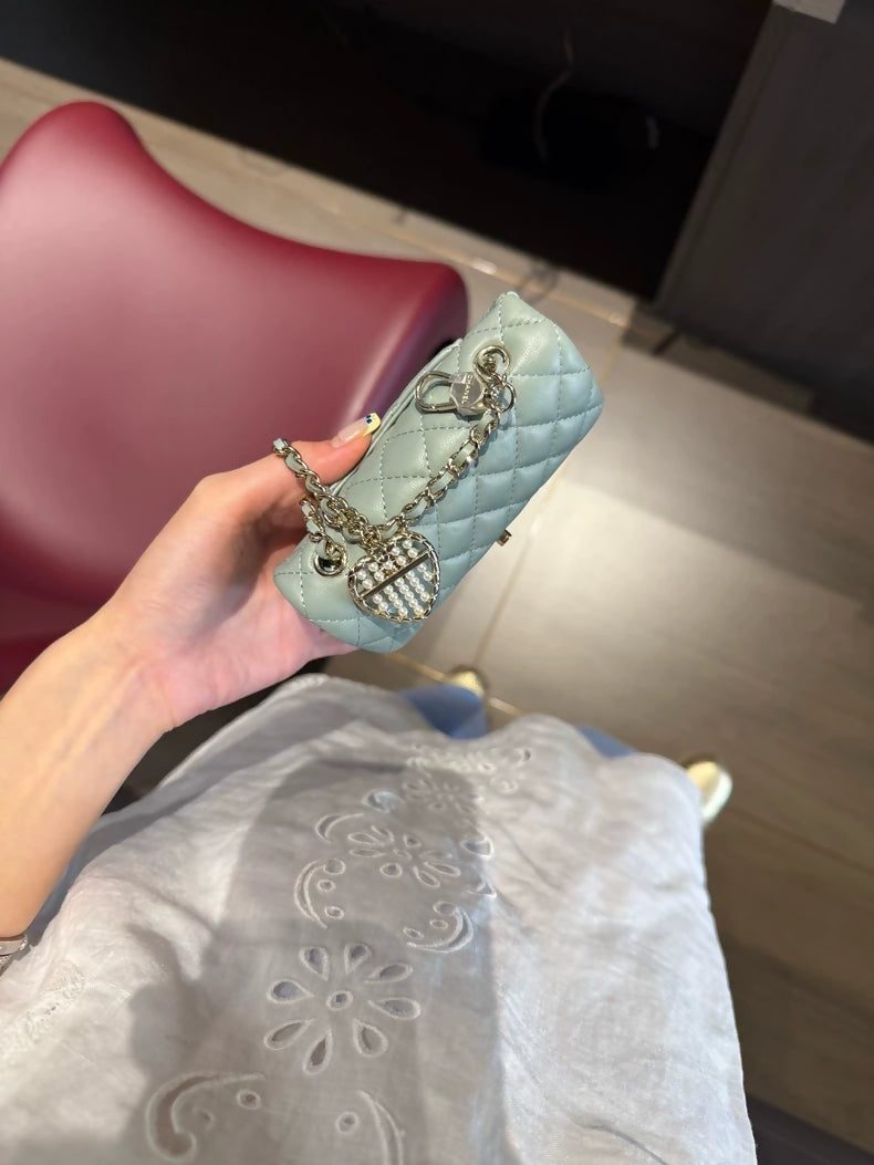 Chanel 25A mini CF bag in blue-green