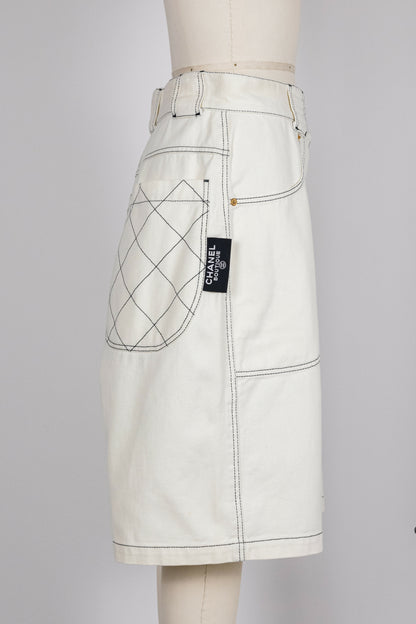 Chanel Vintage White High-Waisted Shorts