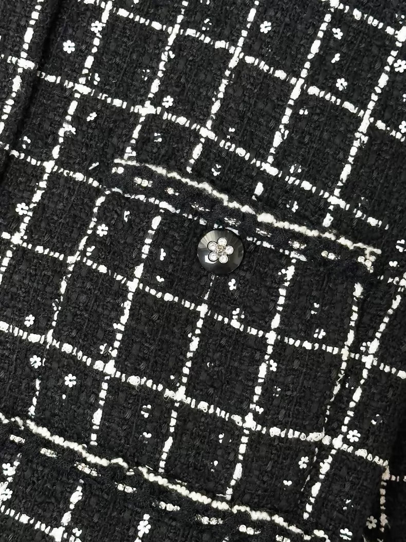 Chanel Fall/Winter 2023 black and white check jacket