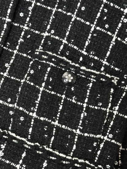 Chanel Fall/Winter 2023 black and white check jacket
