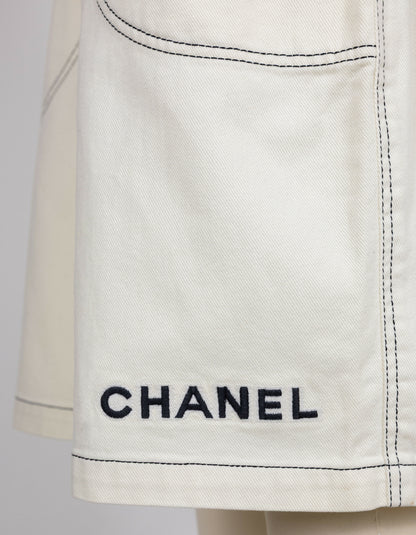 Chanel Vintage White High-Waisted Shorts