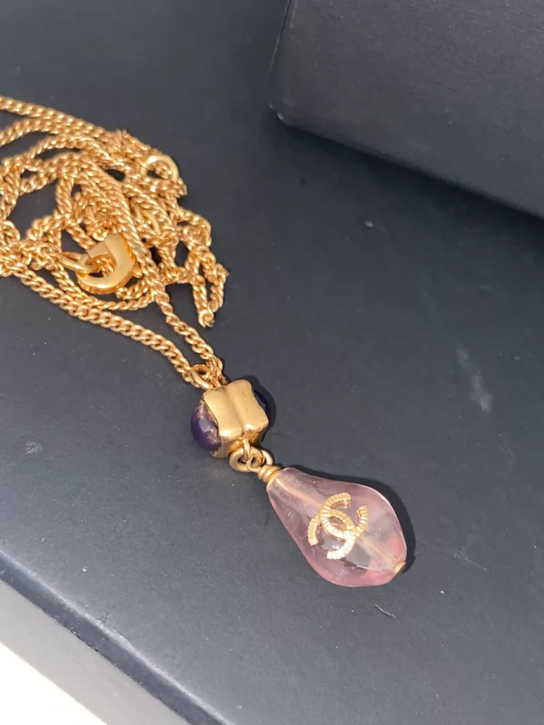 Chanel 11A purple Byzantine glass necklace