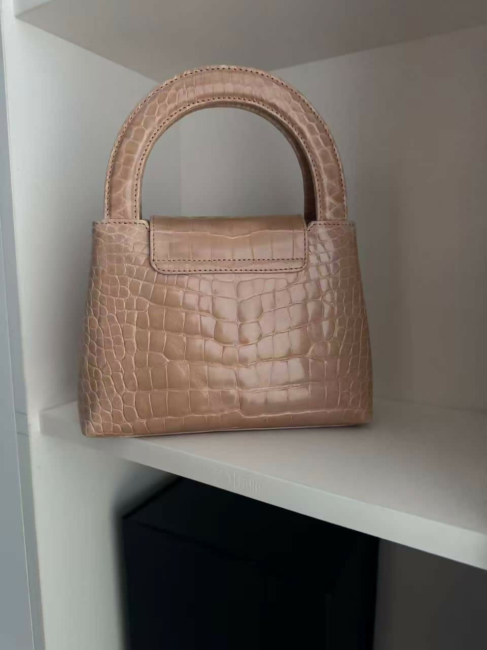 Chanel Vintage Mini Top Handle in Blush Alligator (Series 2)