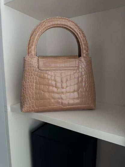 Chanel Vintage Mini Top Handle in Blush Alligator (Series 2)