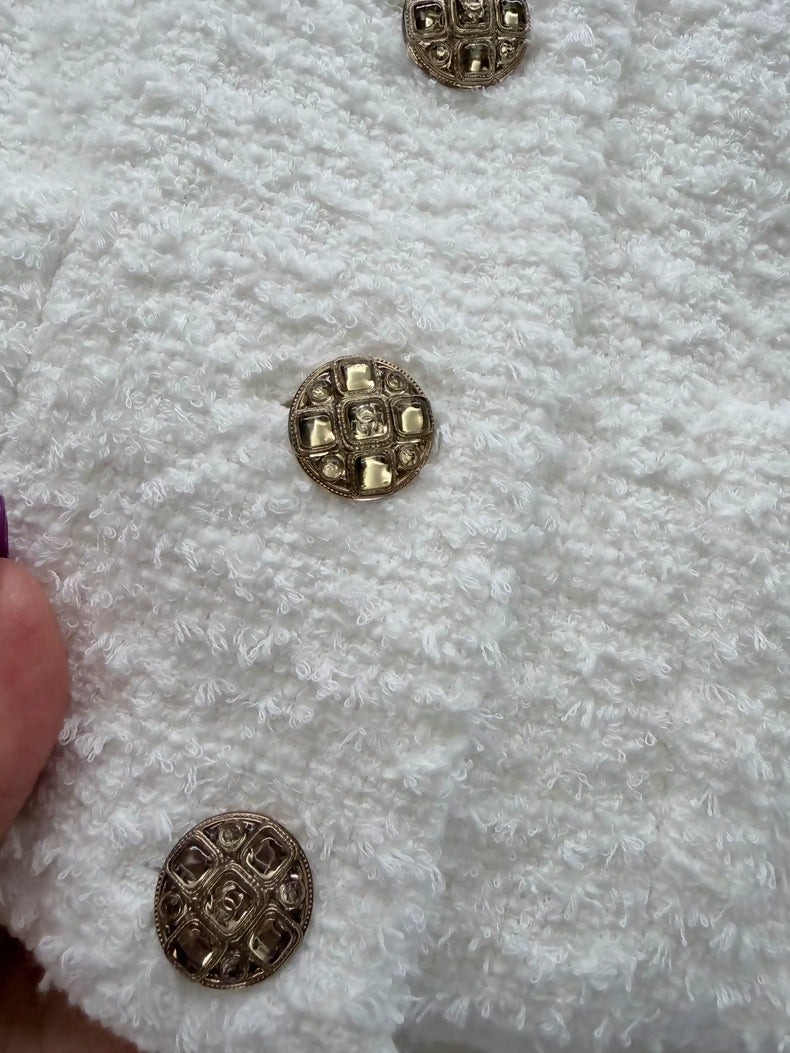 Chanel 22s White Tweed Vest jacket