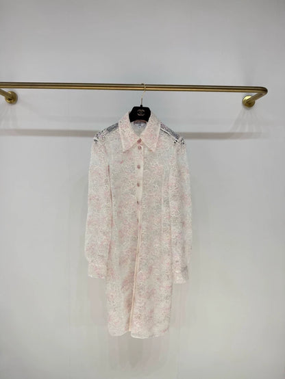 Chanel 25P lace shirt dress
