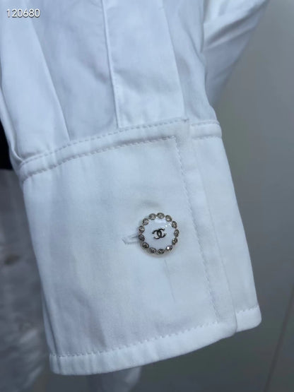 Chanel 25K white bow-tie shirt