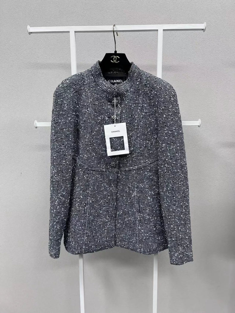 Chanel 19p gray tweed jacket