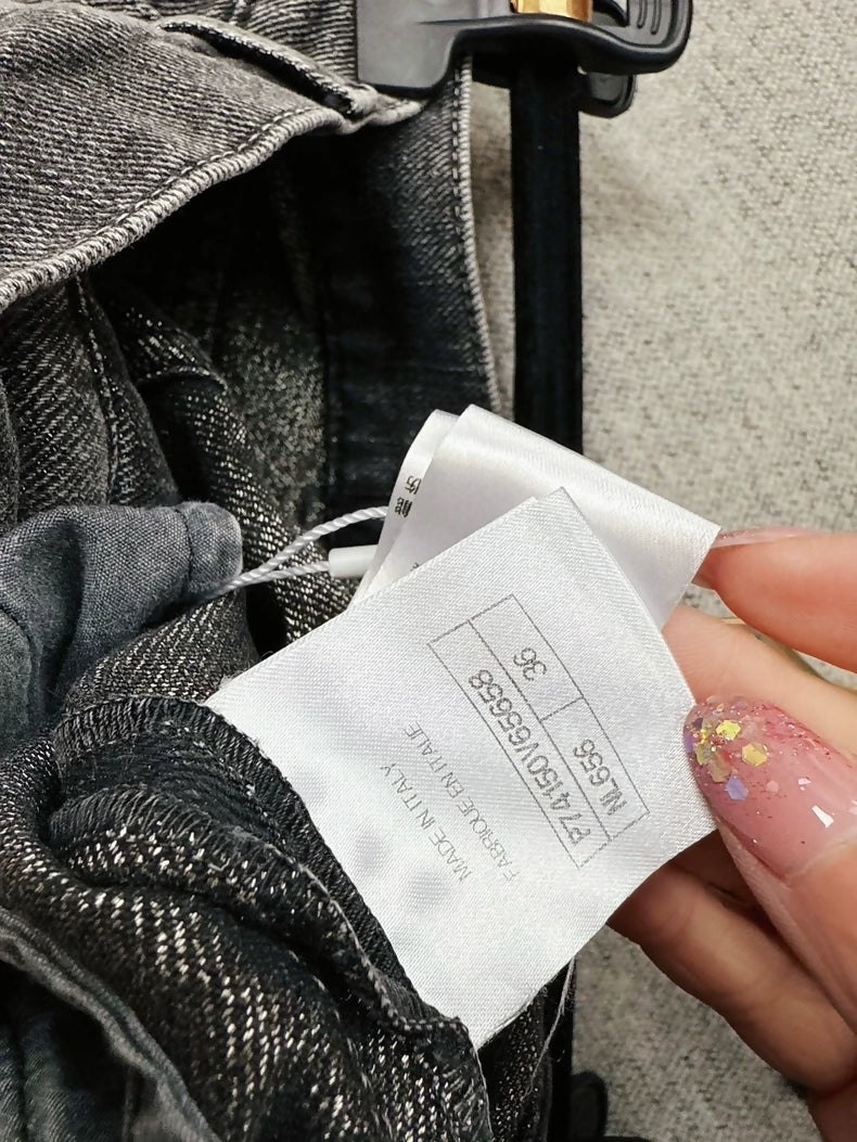 Chanel 23C smoky grey double-C jeans