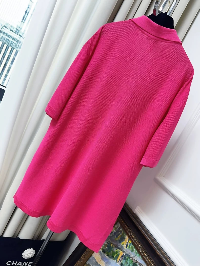 Chanel 21P fuchsia knit dress