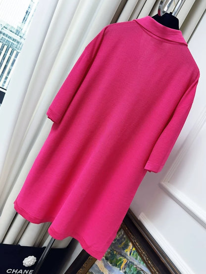 Chanel 21P fuchsia knit dress