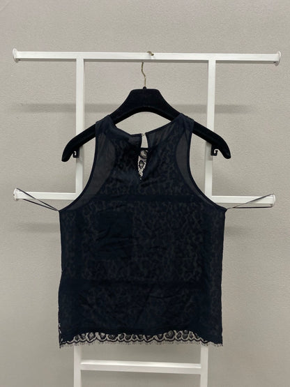 Chanel 22P black lace top