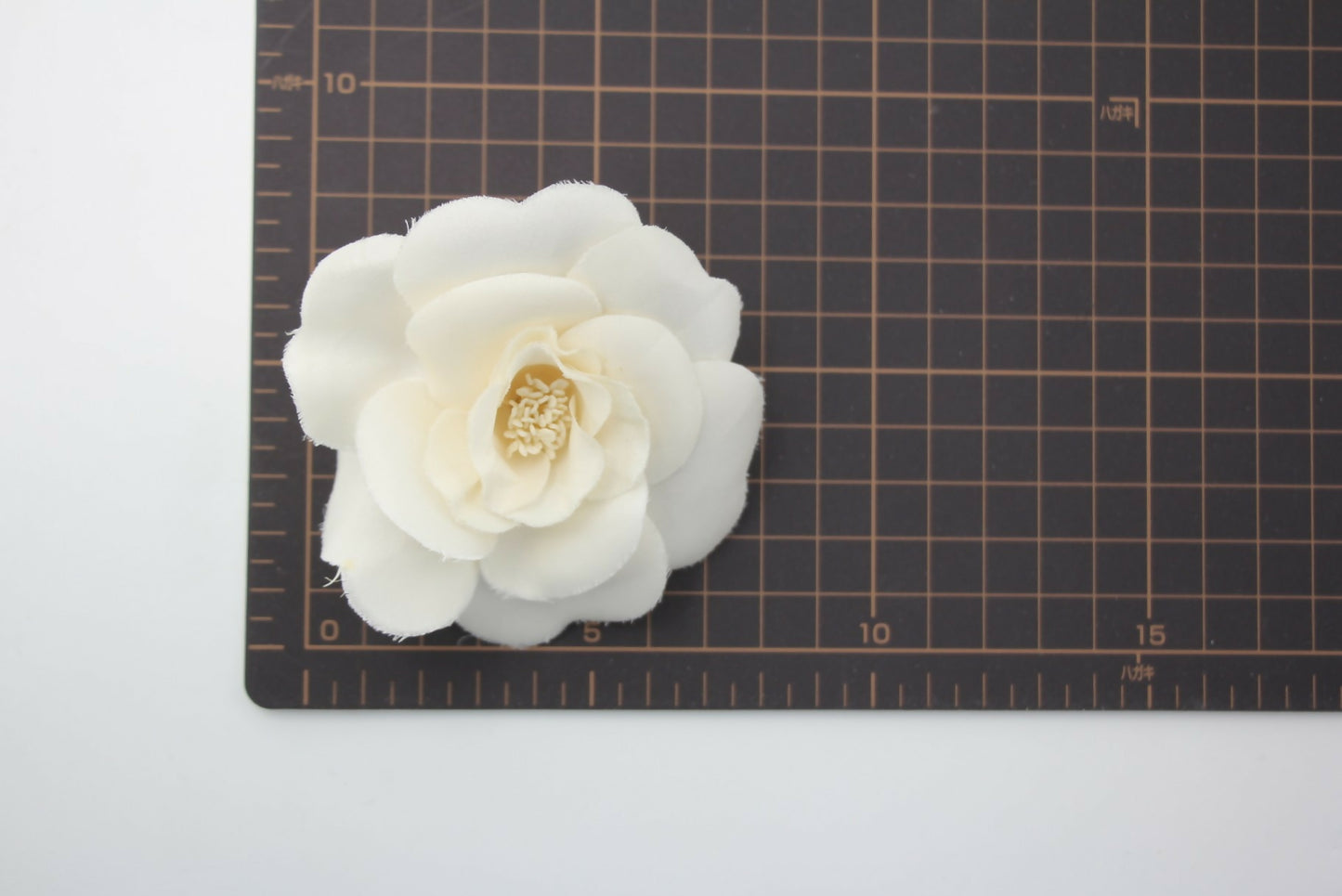Chanel Vintage 81-85 White Silk Camellia Brooch