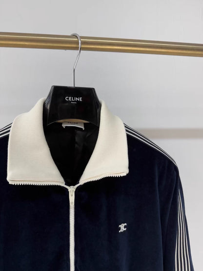 Celine black 
white velvet jacket