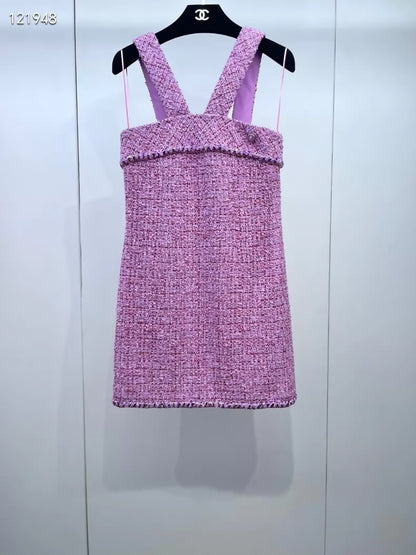 Chanel 22P pink tweed dress