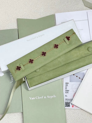 Van Cleef & Arpels carnelian five-flower bracelet