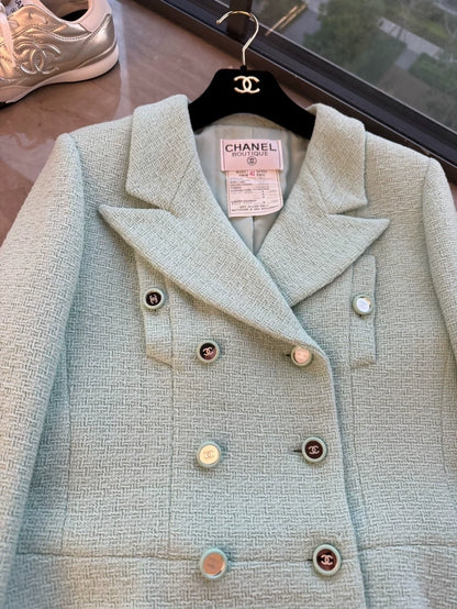 Chanel 95C green tweed jacket