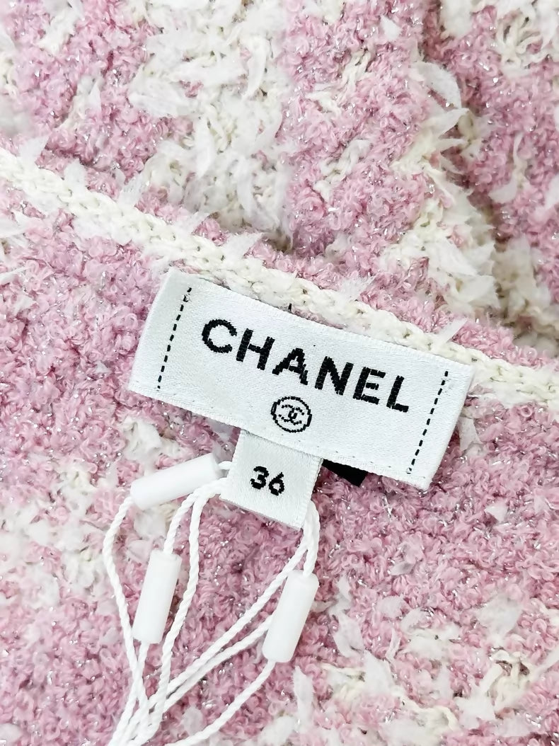 Chanel 23S pink and white dress