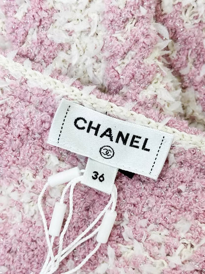 Chanel 23S pink and white dress