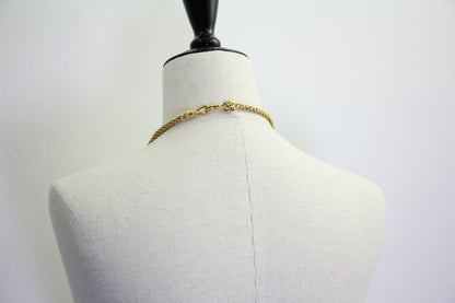 Chanel Vintage 95A Lapis Lazuli Marble Blue Oval Pendant Gold Plated Necklace