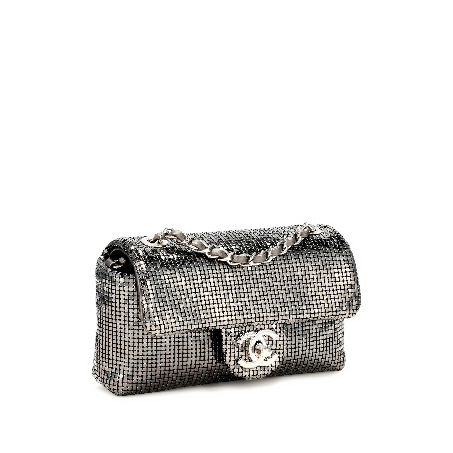 Chanel Fall/Winter 2021 Metallic Mesh Mini Flap Bag