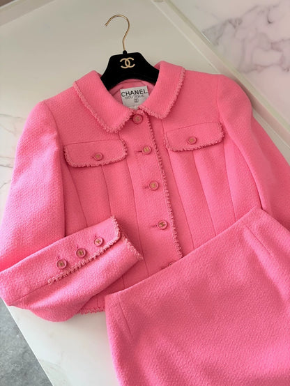 Chanel 97P Barbie Pink Suit jacket & skirt