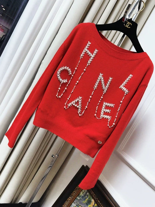 Chanel 21S red sweater