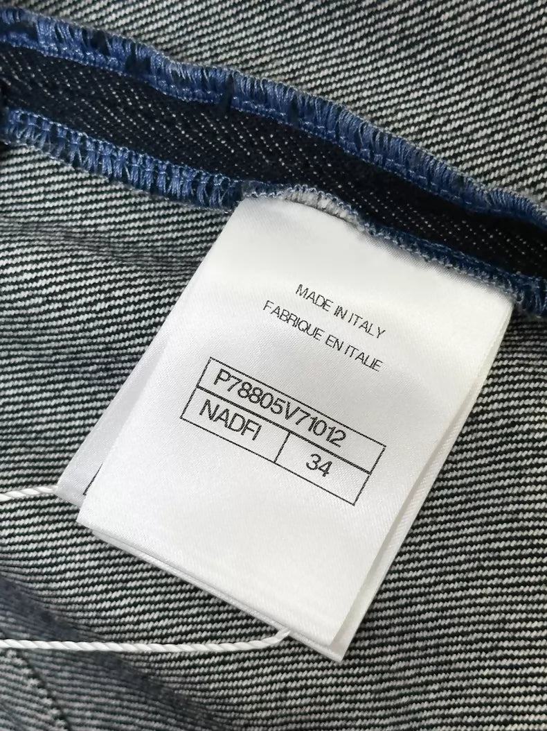 Chanel 25C Navy Blue Double C Pocket Denim jumpsuit